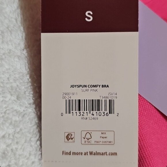 Joyspun Women’s Pink Seamless Wirefree Bra, Size Small New - Picture 8 of 8